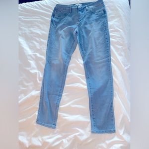 Light wash blue skinny jeans